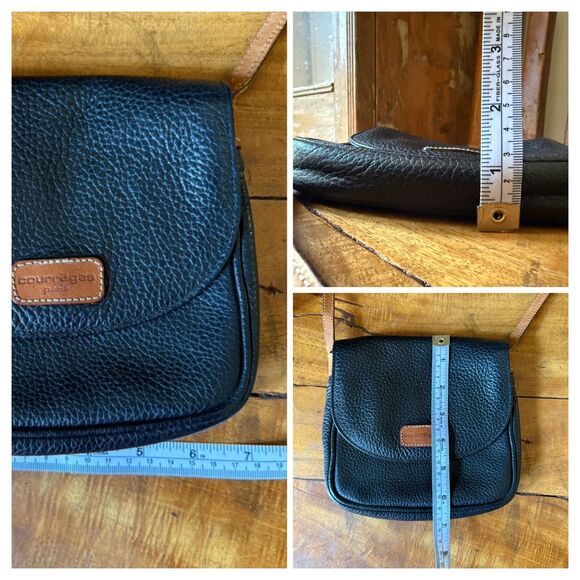 Vintage Courreges Paris Mini Crossbody Bag Black and Tan Leather - Picture 11 of 12
